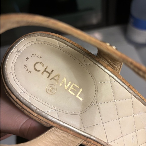 CHANEL Cork Wedge Sandals - Picture 5 of 9